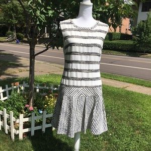 J. Crew Tweed striped drop waist‎ Dress